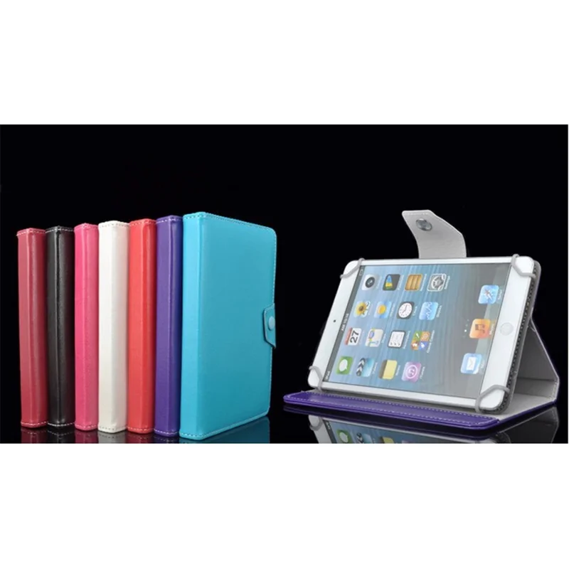 Universal PU Leather Stand Tablet Shell for 8-inch Tablets, Size: Length: 215mm, Width: 146-169mm - Baby Blue