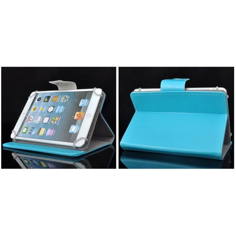 Universal PU Leather Stand Tablet Shell for 8-inch Tablets, Size: Length: 215mm, Width: 146-169mm - Baby Blue