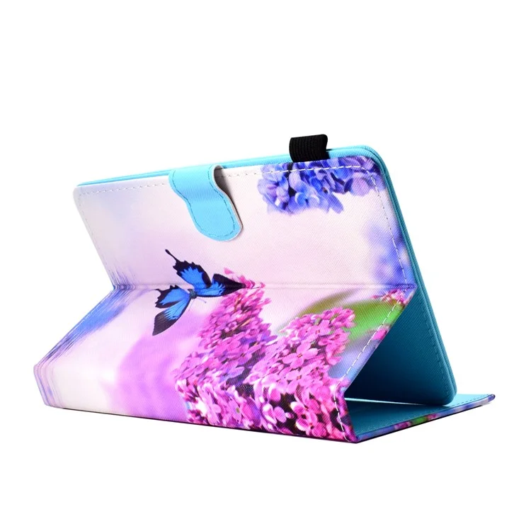 Patterned Universal 8-inch Tablet PU Leather Wallet Protective Case for Lenovo Tab 4 8, etc - Butterfly