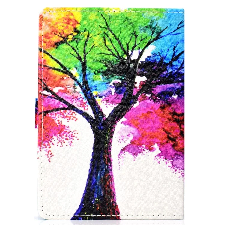 Universal 10-inch Tablet Patterned PU Leather Stand Case for iPad 9.7 (2018) / LG G Pad III etc - Tree Colored Painting