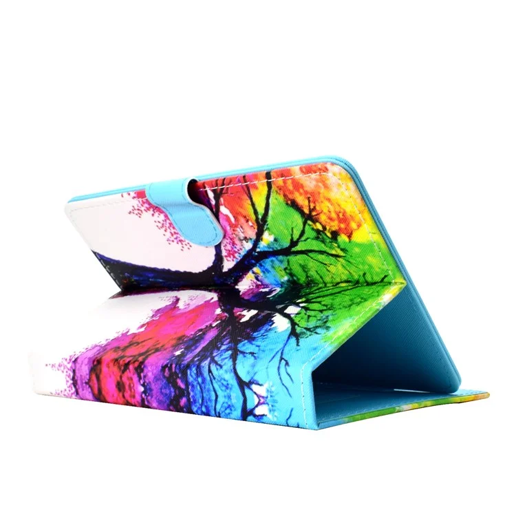 Universal 10-inch Tablet Patterned PU Leather Stand Case for iPad 9.7 (2018) / LG G Pad III etc - Tree Colored Painting