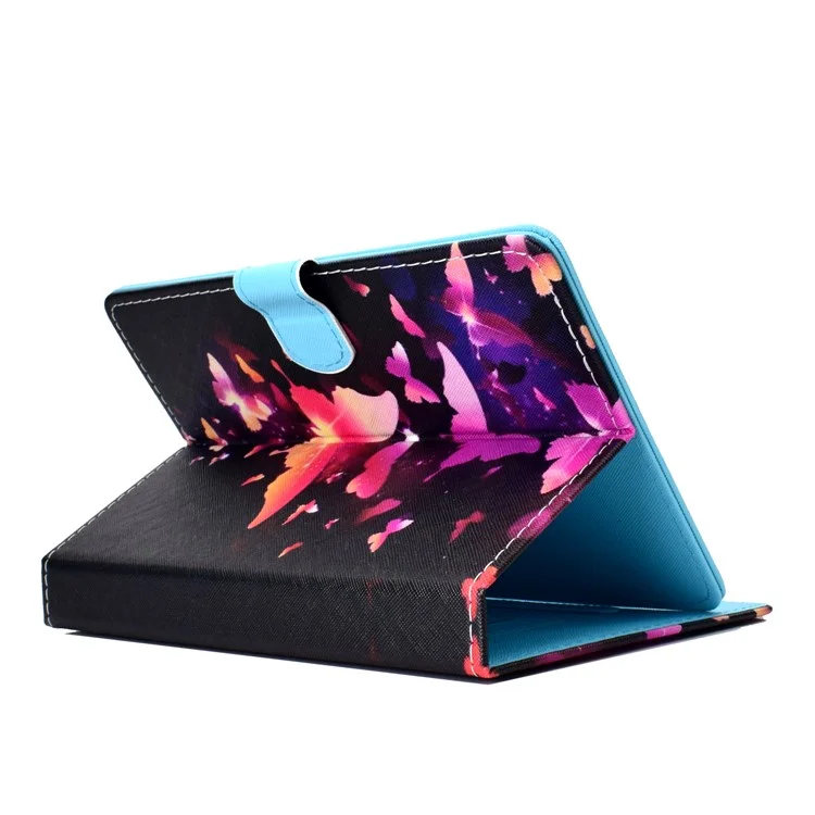 Étui en cuir PU patterné de 10 pouces universel pour support de carte pour iPad 9.7 (2018) / LG G Pad III etc - Jolis papillons