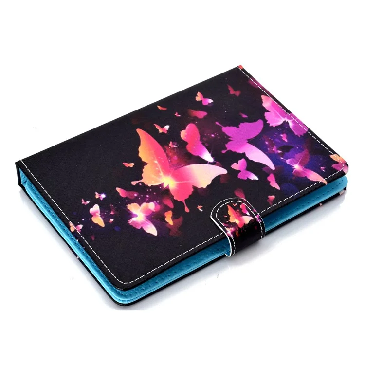 Étui en cuir PU patterné de 10 pouces universel pour support de carte pour iPad 9.7 (2018) / LG G Pad III etc - Jolis papillons