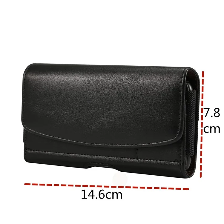 5,2 Zoll PU Leder Holster Hülle Für Sony Xperia XA2, Größe: 14,6 x 7,8 x 1,8 cm - Schwarz