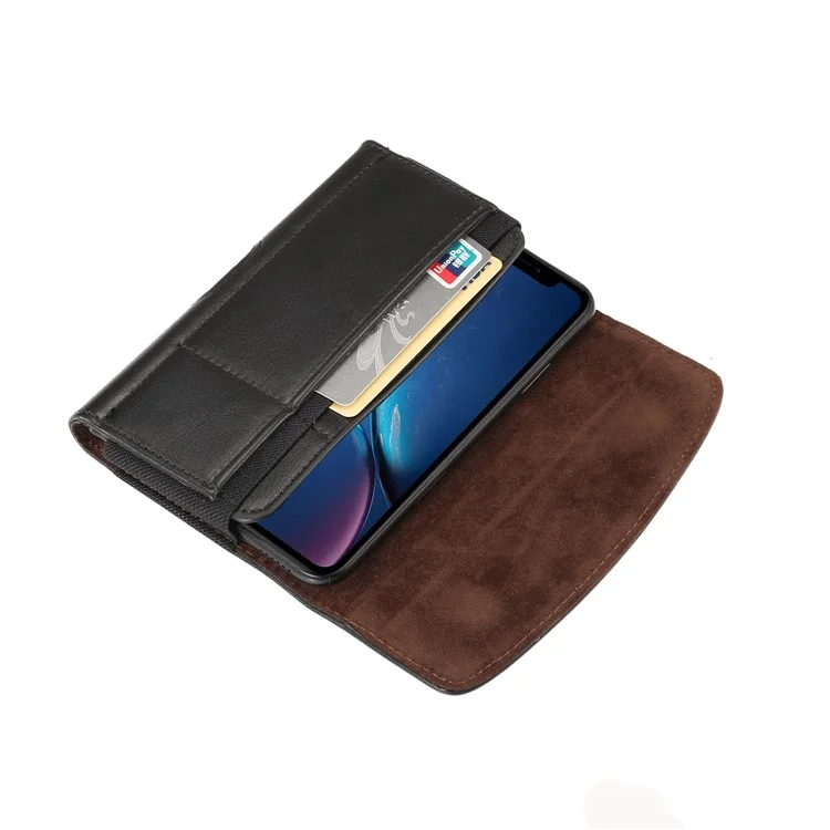 5,8 zoll pu lederholster hülle für iphone xs, größe: 15,5 x 8 x 1,8 cm - schwarz