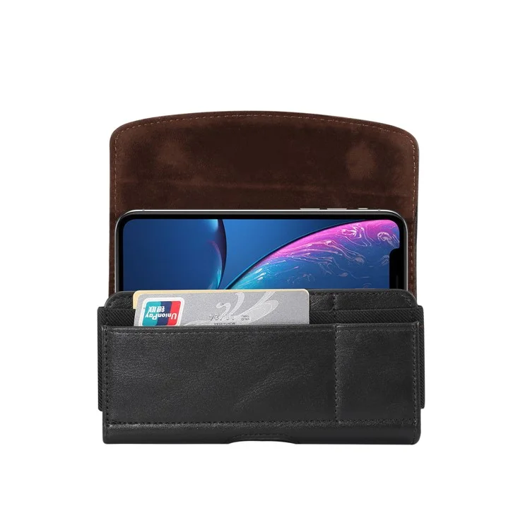 5,8 zoll pu lederholster hülle für iphone xs, größe: 15,5 x 8 x 1,8 cm - schwarz