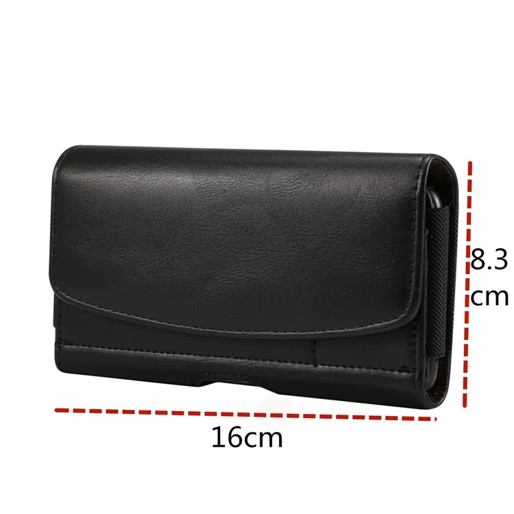 Estojo de Couro de Poliuretano Caso Clipe de Cinto de Couro Loops Suporte de Telefone Bolsa para iPhone XR 6.1 polegadas / iPhone XS Max 6.5 polegadas, Tamanho: 16 x 8,3 x 1,8 cm - Preto