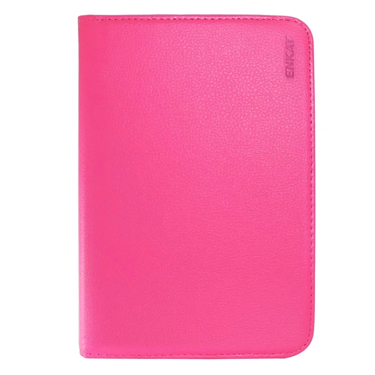 ENKAY HAT PRINCE Litchi Skin 360 Degree Rotary Leather Shell for 7 inch Tablet - Rose