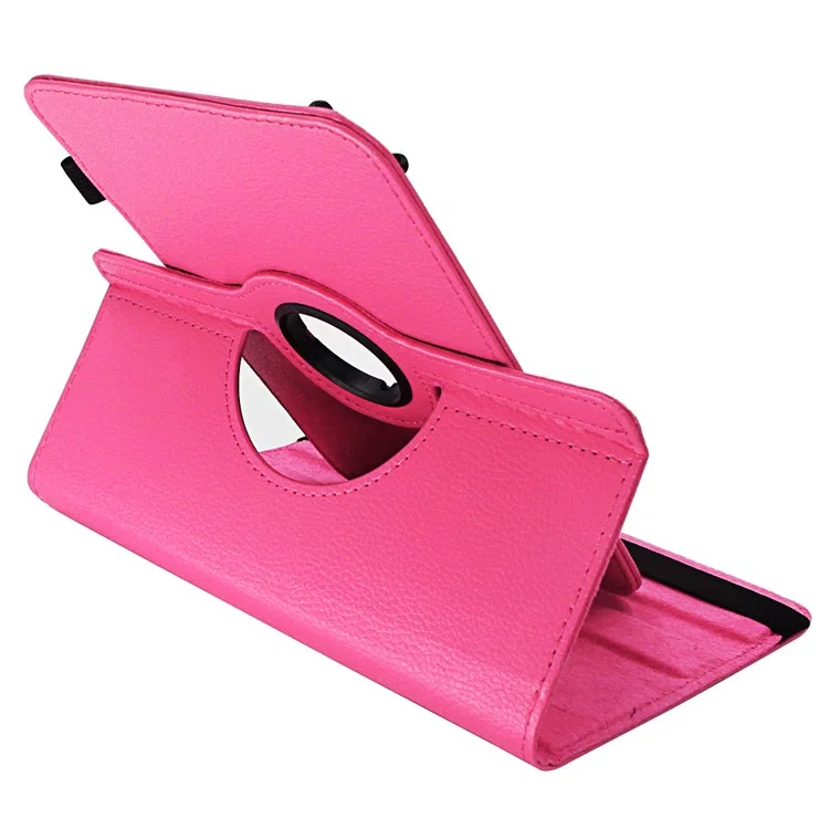 ENKAY HAT PRINCE Litchi Skin 360 Degree Rotary Leather Shell para Tablet de 7 polegadas - Rosa