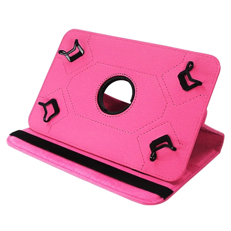 ENKAY HAT PRINCE Litchi Skin 360 Degree Rotary Leather Shell para Tablet de 7 polegadas - Rosa