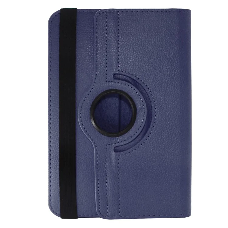 ENKAY HAT PRINCE Litchi Peau 360 Degrés Rotatif Housse en Cuir pour Tablette de 7 pouces - Bleu Foncé