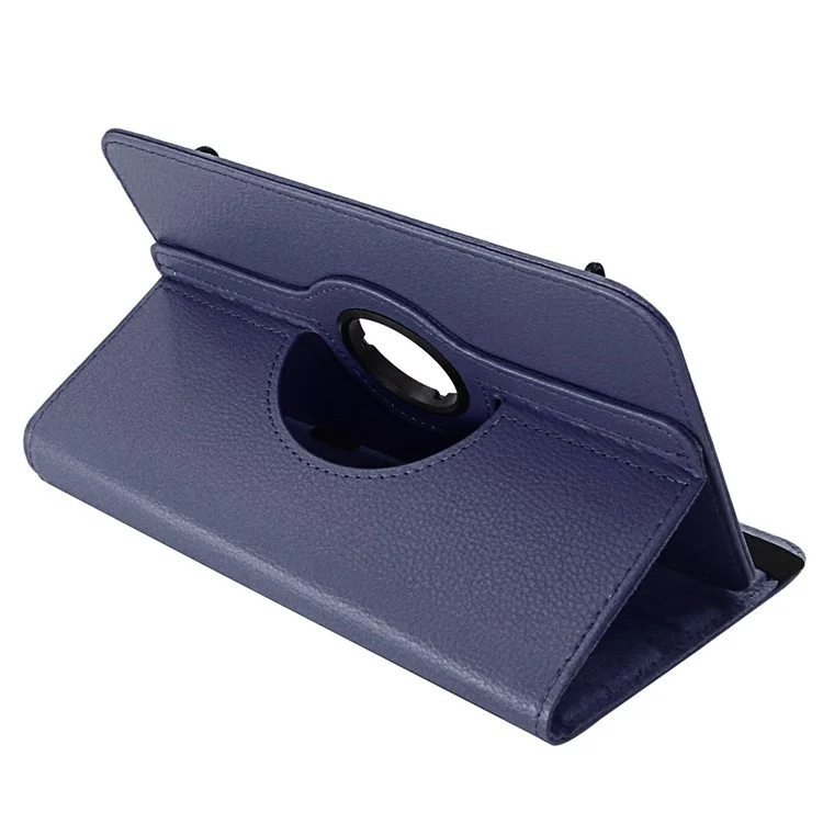 ENKAY HAT PRINCE Litchi Peau 360 Degrés Rotatif Housse en Cuir pour Tablette de 7 pouces - Bleu Foncé