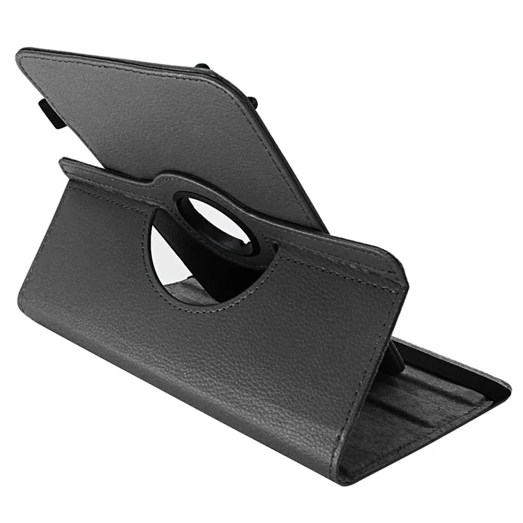 ENKAY HAT PRINCE Litchi Skin 360 Degree Rotary PU Leather Protection Case per Tablet da 8 pollici - Nero