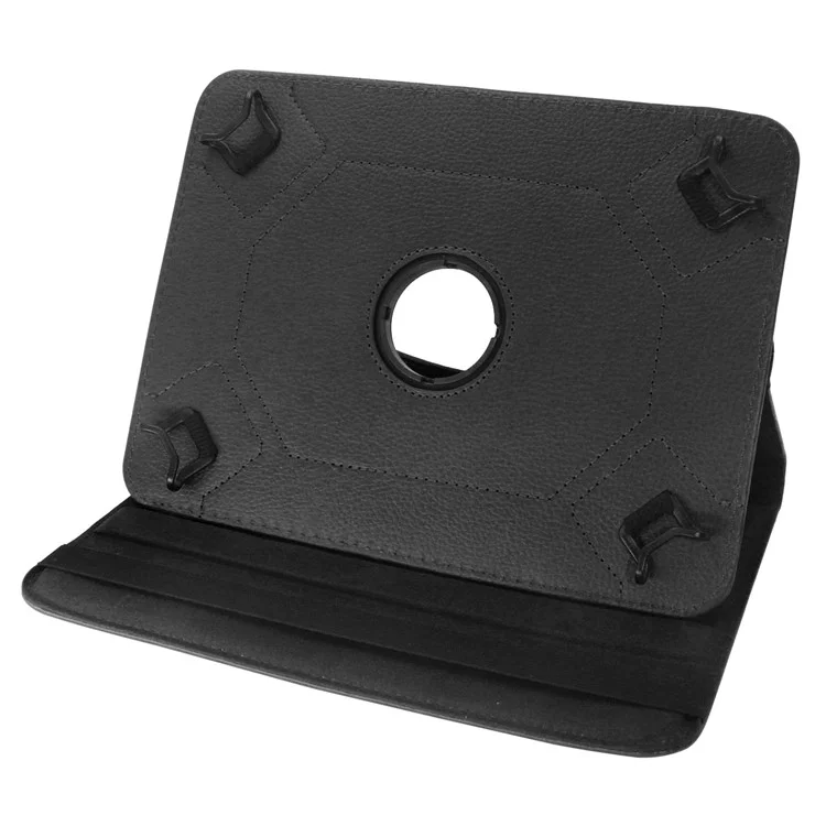 ENKAY HAT PRINCE Litchi Skin 360 Degree Rotary PU Leather Protection Case per Tablet da 8 pollici - Nero