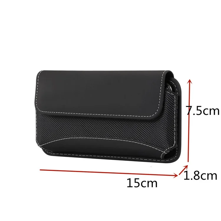 Bolsa de Tecido Oxford Universal de 4,7-5,2 polegadas com Clipe de Cinto para Homens (Estilo Horizontal), Tamanho: 15 x 7,5 x 1,8cm