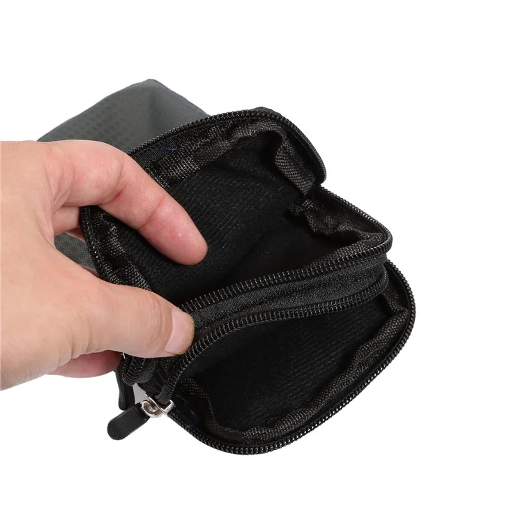 Universal 6.3-6.9 inch Phone Crossbody Pouch Nylon Waist Bag with Belt Loop for Outdoor Running Camping - Dark Grey