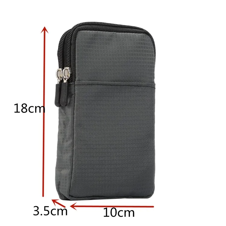 Universal 6.3-6,9 Polegadas Crossbody Caixa Caixa de Cintura Com Loop de Cinto Elástico Para Camping de Corrida ao ar Livre - Cinza Escuro