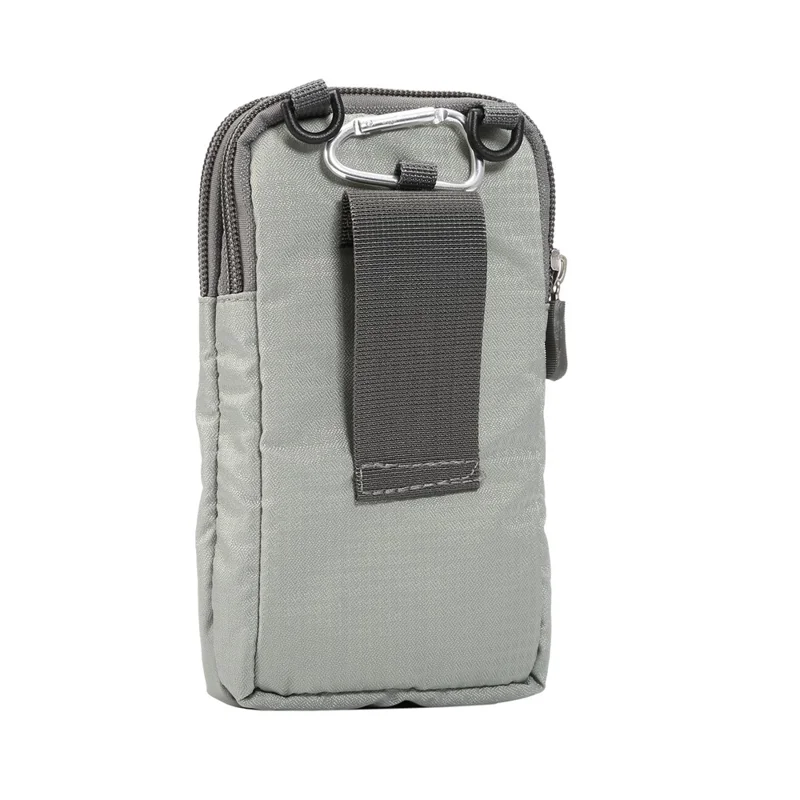 Universal tværgående phonepung til 6,3-6,9 tommer Nylon livremstaske med bæltesløjfe til udendørs løb, camping - Lysegrå