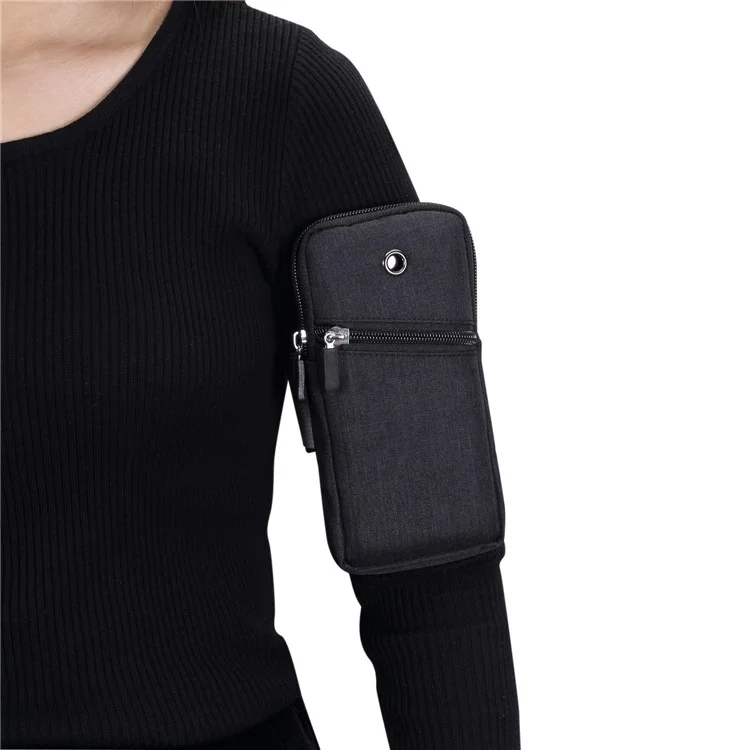 Brassard de fitness universel pour smartphones, Taille: 18 x 9,5 cm - Noir