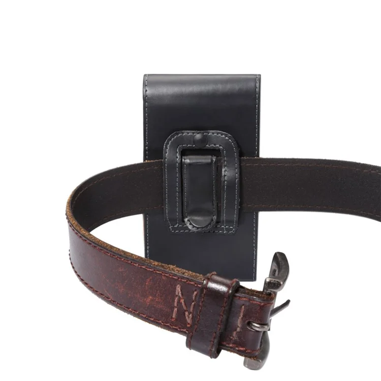 6,3 Zoll Universal Case PU Leder Handy Tasche für Herren, Größe: 16,5 x 8,3 x 1,8 cm - Schwarz