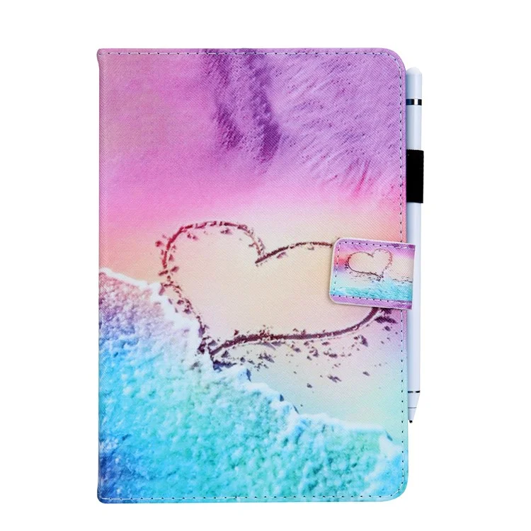 Universal 8-inch Patterned PU Leather Wallet Protective Case for Tablet PC - Heart