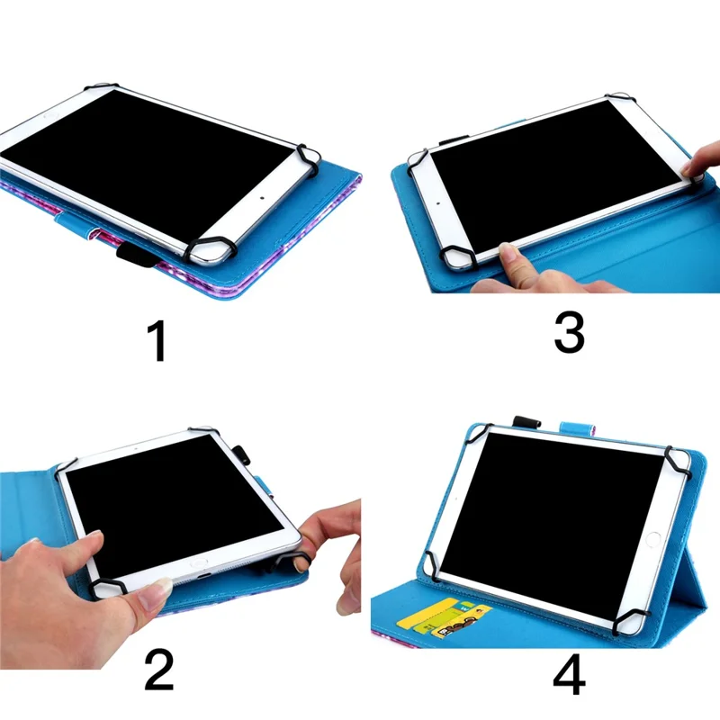 Universal 8-inch Patterned PU Leather Wallet Protective Case for Tablet PC - Butterflies