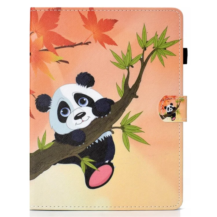 Universal 10-inch Patterned Tablet PU Leather Card Holder Case for iPad 9.7 (2018) / Samsung Tab S3 9.7 etc - Panda on the Tree