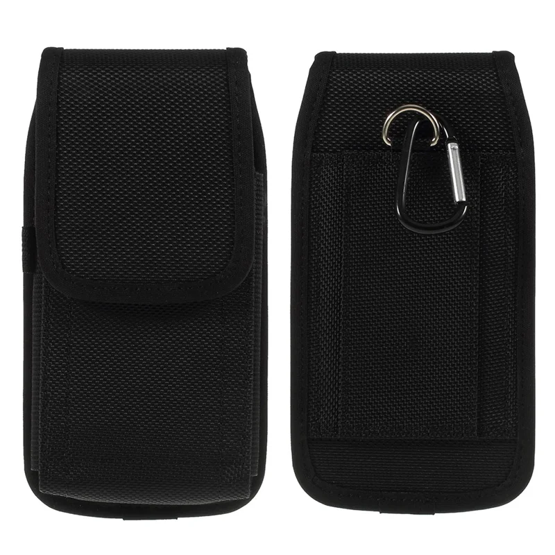 Universal Wear-resistant Oxford Cloth Waist Bag Phone Pouch with Hook for iPhone 8 / 7 / SE (2020) / SE (2022) / 6s Etc - Black
