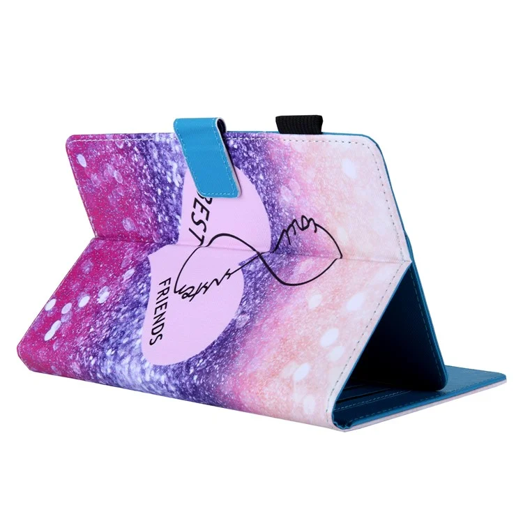 Pattern Printing Leather Flip Tablet Case for 10-Inch Tablet - Best Friends