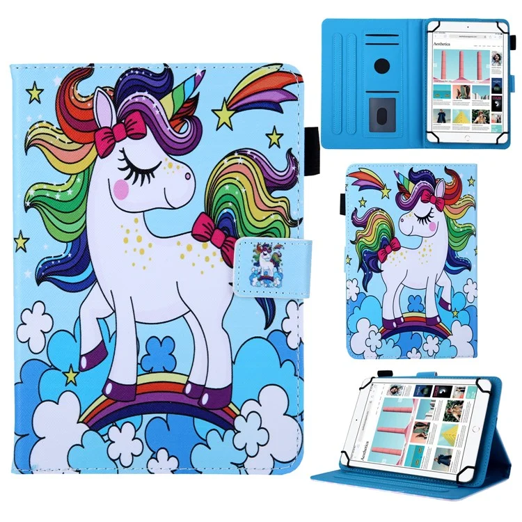 7-inch Universal Patterned Leather Stand Cover for Huawei MediaPad T3 / Galaxy Tab 3 Lite - Horse