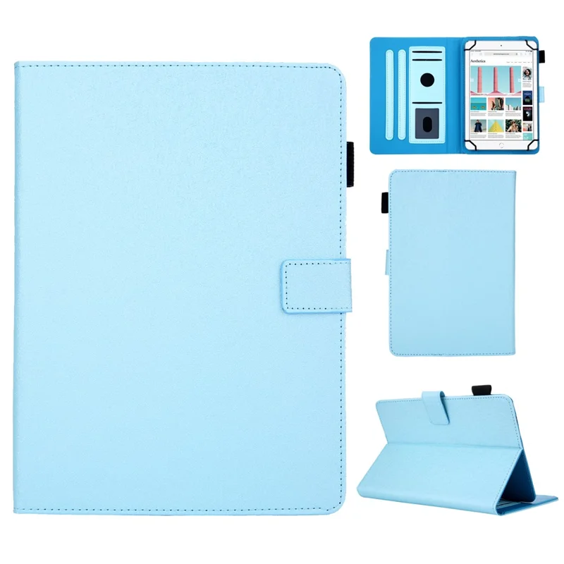 Leather Case Tablet Cover with Card Storage for 10 inch Tablet - Baby Blue
