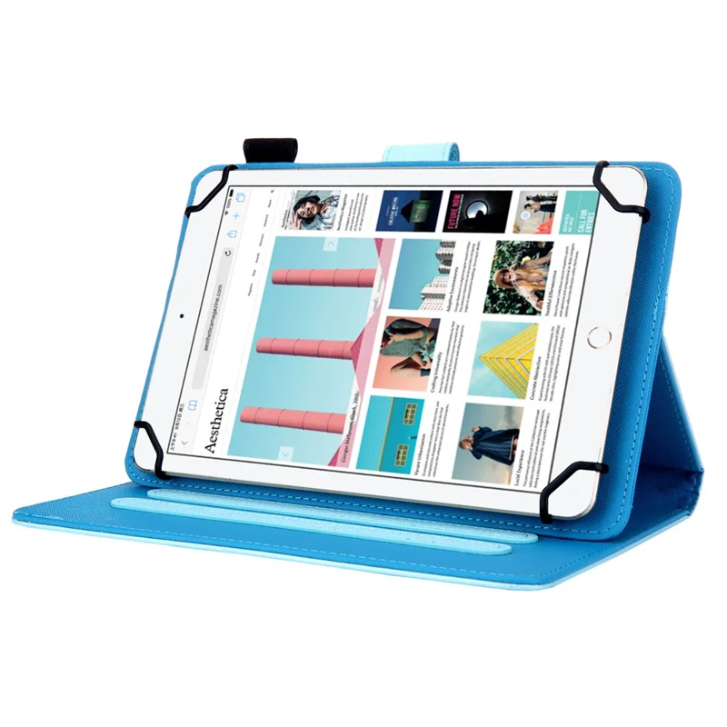 Leather Case Tablet Cover with Card Storage for 10 inch Tablet - Baby Blue