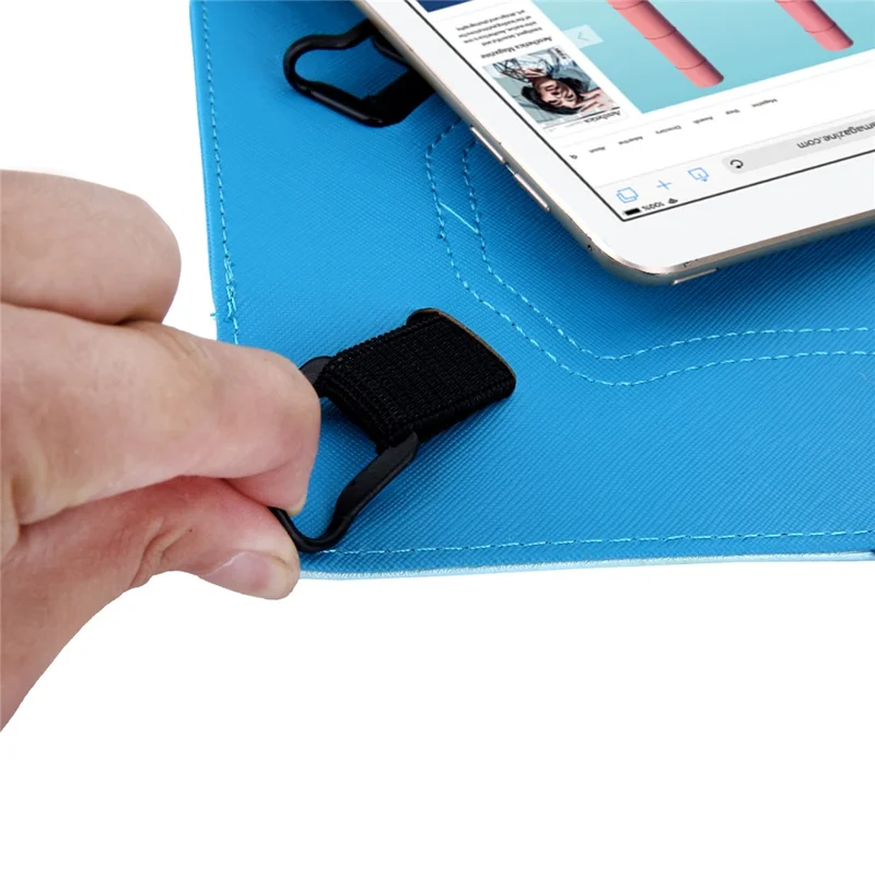 Leather Case Tablet Cover with Card Storage for 10 inch Tablet - Baby Blue