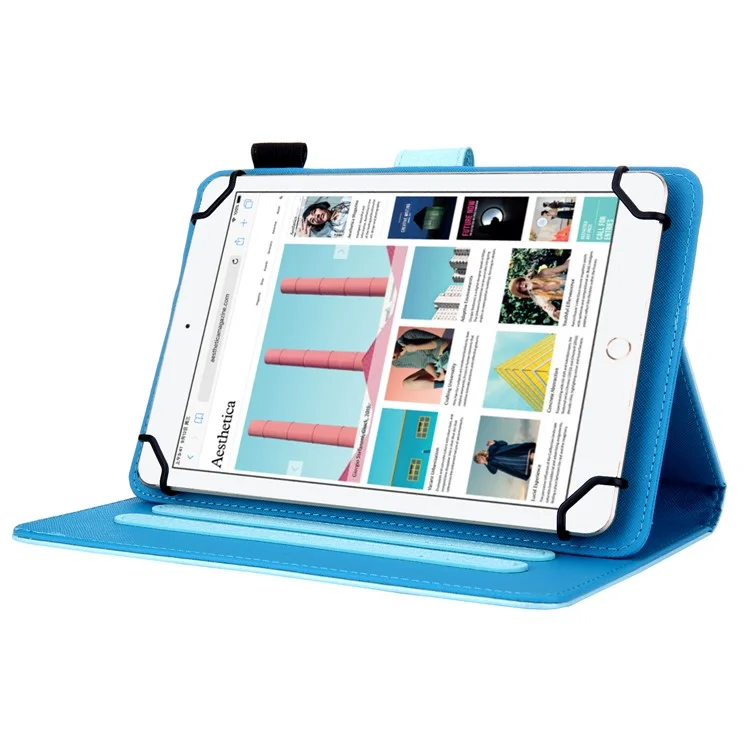 Universal Leather Case Cover with Card Storage for 7 inch Tablet - Baby Blue