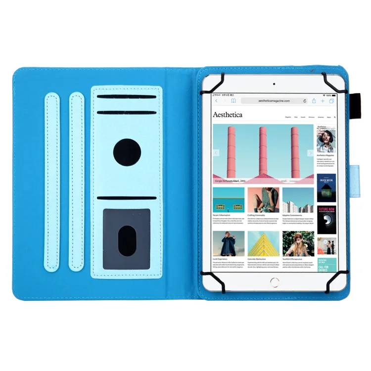 Universal Leather Case Cover with Card Storage for 7 inch Tablet - Baby Blue