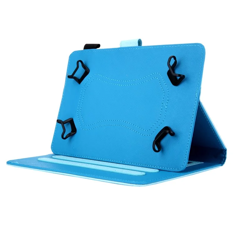 Capa Universal De Couro De Couro Com Armazenamento De Cartão Para Tablet De 7 Polegadas - Bebê Azul