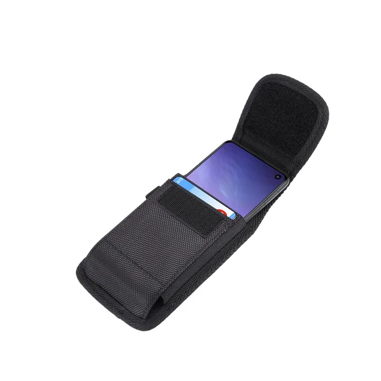 Coute de Téléphone à Poche Tactique Extérieure Étui Vertical Holter Universal Clip Flip Portez Pour le Téléphone Portable - le Noir