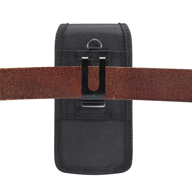 Universal Clip Oxford Tuch Hängende Taille Tasche Kartenhalter Pouch Männer Handytasche Für 5,5 Zoll Smartphones - Schwarz