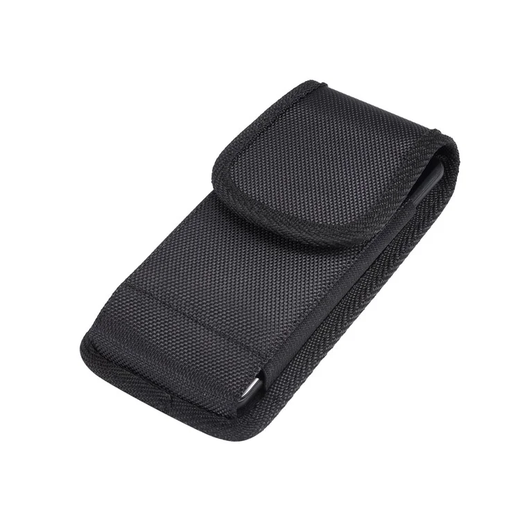 Universal Clip Oxford Cloth Hanging Waist Bag Card Holder Pouch Men Mobile Phone Bag for 4.7-5.0 inch Smartphones - Black