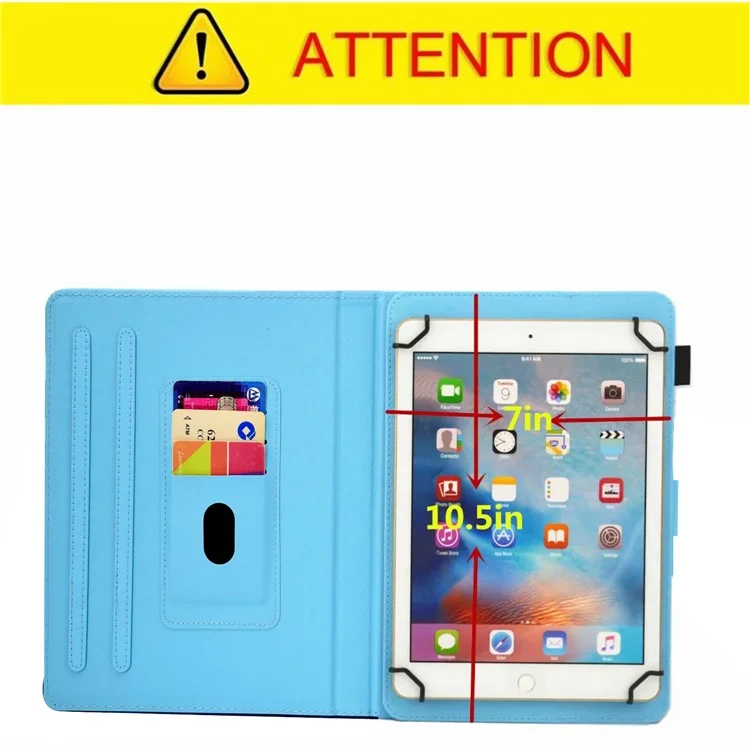 Gemustertes 10 -zoll -tablet Universal pu Leder Stand Hülle Mit Kartenhalter Für Ipad 9.7 (2018) / Microsoft Surface Go - Blaue Schmetterlinge