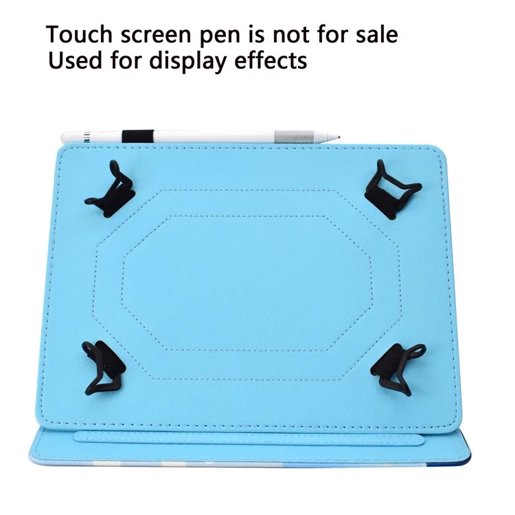 Custodia Per Cuoio PU Universale da 10 Pollici Con Supporto Per Ipad 9.7 (2018) / Microsoft Surface Go - Farfalle Blu