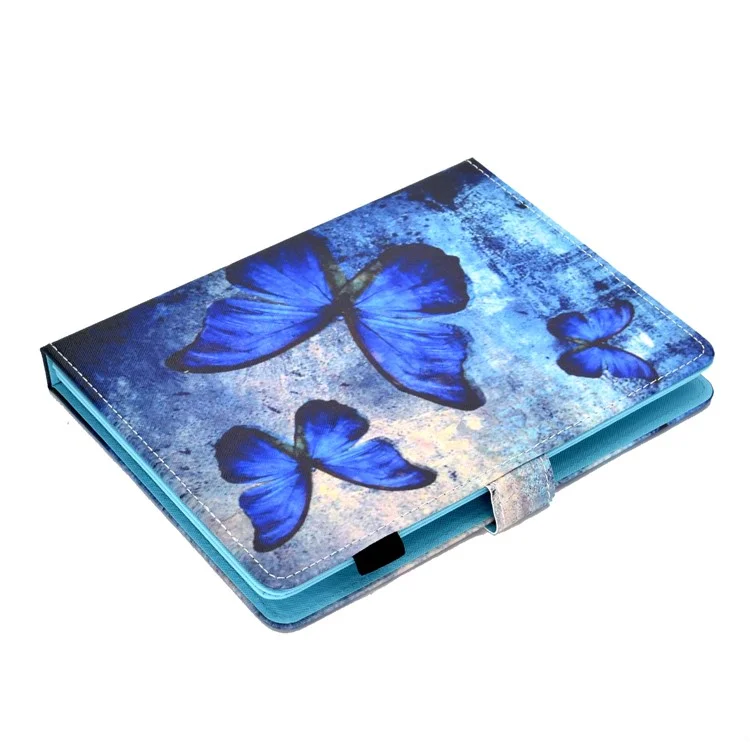 Patterned 10 inches Tablet Universal PU Leather Stand Case with Card Holder for iPad 9.7 (2018) / Microsoft Surface Go  - Blue Butterflies