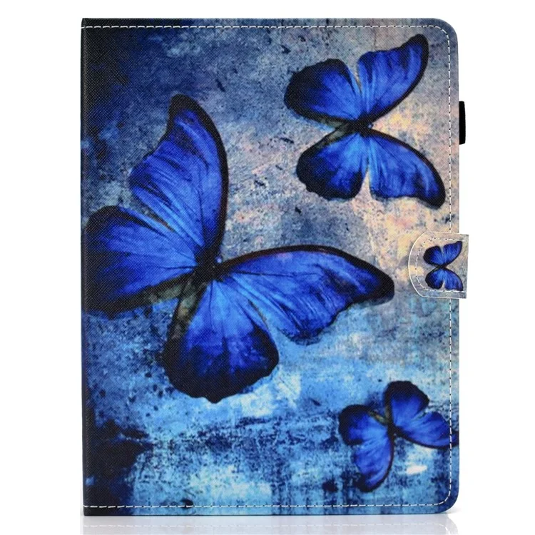 Patterned 10 inches Tablet Universal PU Leather Stand Case with Card Holder for iPad 9.7 (2018) / Microsoft Surface Go  - Blue Butterflies