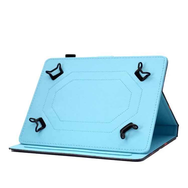 Tablette à Motifs de 10 Pouces Case de Support en Cuir PU Universal Avec Support de Carte Pour Ipad 9.7 (2018) / Microsoft Surface Go - Papillons Bleus