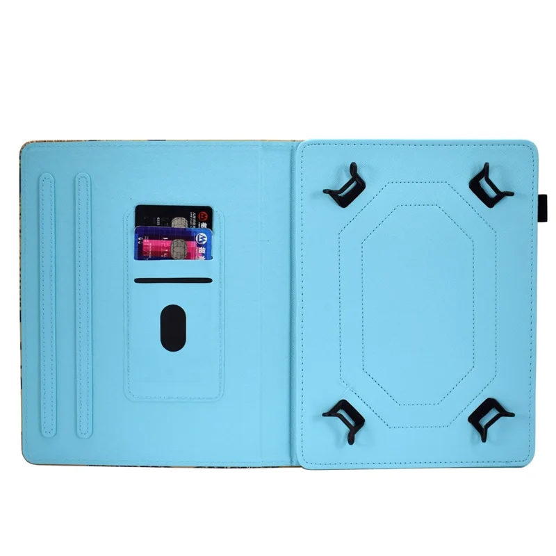 Patterned 10 inches Tablet Universal PU Leather Stand Case with Card Holder for iPad 9.7 (2018) / Microsoft Surface Go  - Grey Cat