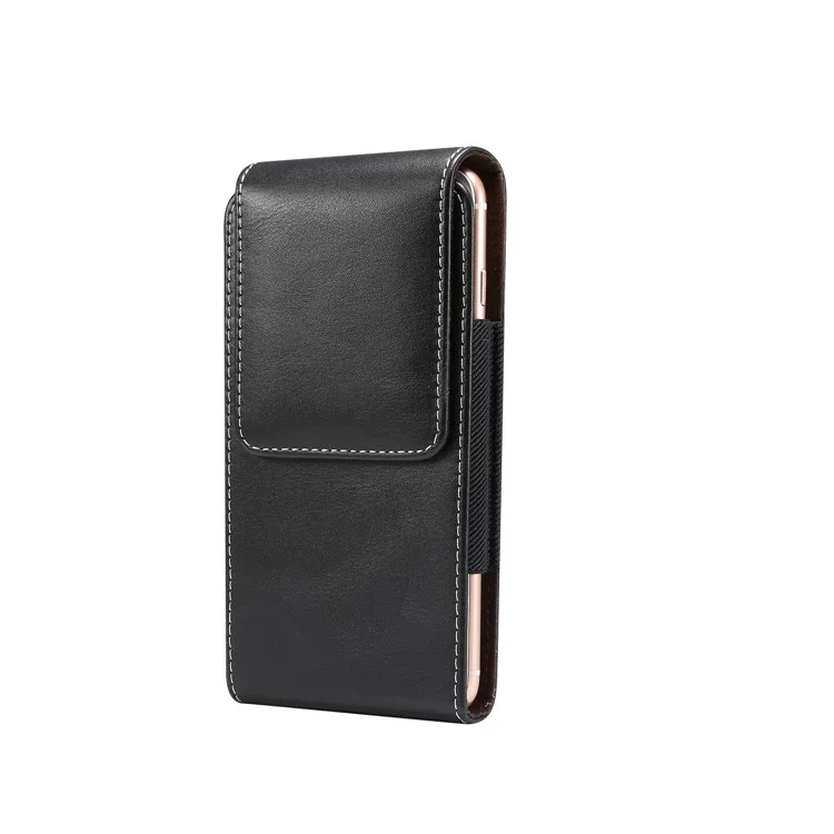 5.7-6.0 inch Universal Wear-resistant Leather Belt Clip Phone Pouch Case for iPhone Samsung Huawei Etc.