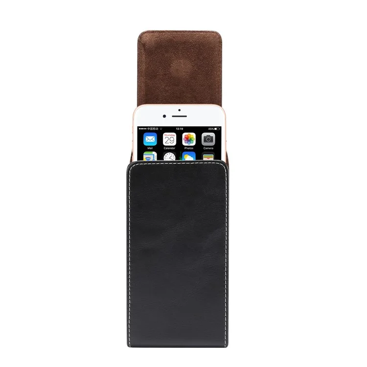 5.7-6.0 inch Universal Wear-resistant Leather Belt Clip Phone Pouch Case for iPhone Samsung Huawei Etc.