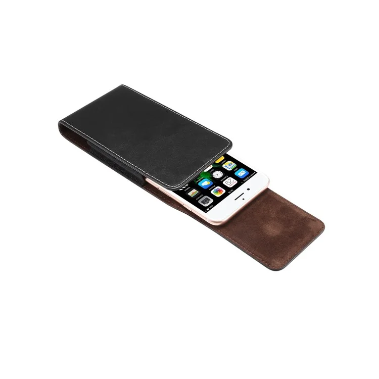 5.7-6.0 inch Universal Wear-resistant Leather Belt Clip Phone Pouch Case for iPhone Samsung Huawei Etc.