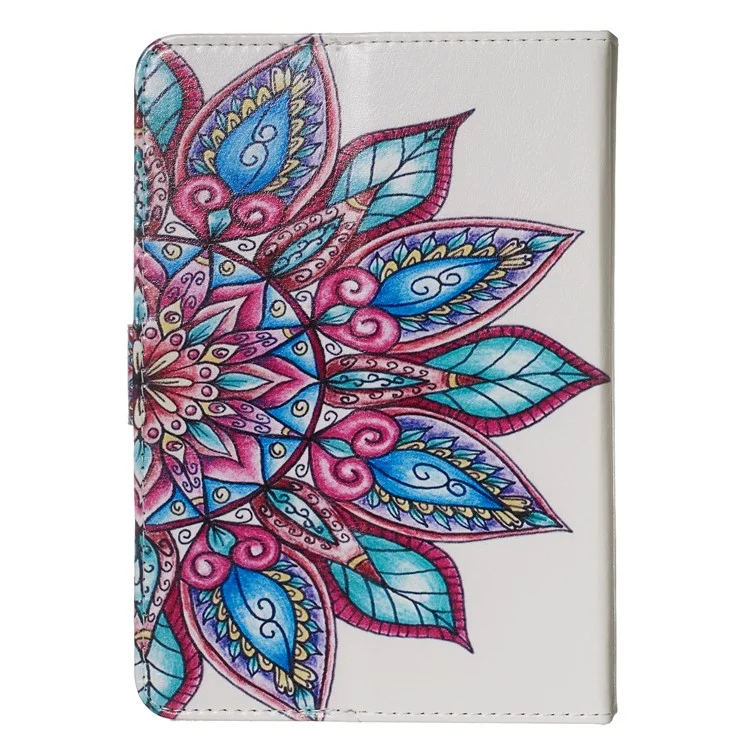 Pattern Printing Universal Leather Wallet Case for 10-inch Tablet PC - Colorized Flower