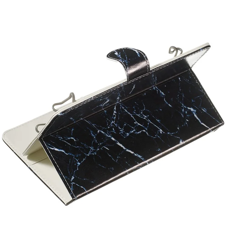 Pattern Printing Universal Leather Wallet Case for 10-inch Tablet PC - Black Marble